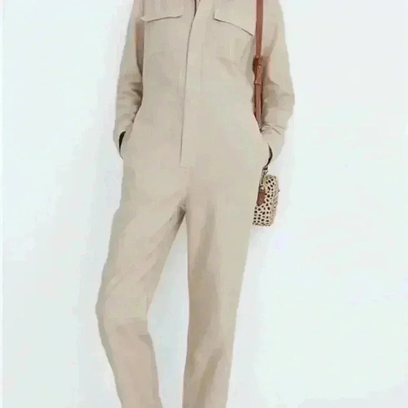 Madewell Garment-Dyed Zip-Front Coverall Jumpsuit Pink Size S NWOT - Picture 4 of 15